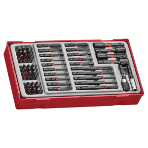 Teng Bits Set Impact 53 Pcs TTBS53 Screwdriver, Hex And Tx Bits In Various Lengths
Metric And Af Impact Nut Setters Included
New Design Impact Bits And Adaptors For Higher Torsion
Suitable For Use With Impact Power Tools