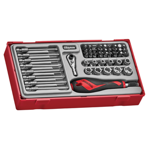 Teng Bits & Socket Set 49 Pcs TTMDQ49 Comprehensive Selection Of 25Mm And 89Mm 1/4" Drive Hex Bits
1/4" Drive Regular Sockets From 4 To 13Mm
Various Drivers And Accessories For Use With Bits And/Or Sockets