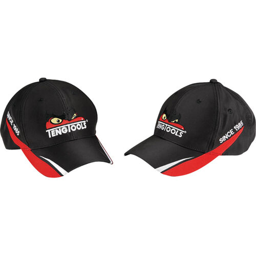 Teng Black Racing Cap P-CAP7 Black Baseball Cap Embroidered With The Teng Tools Logo Featuring A Strap And Buckle For Size Adjustment.