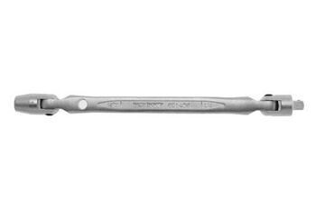 Teng Double Flex Wrench 1/4" Dr 1/4" Female Hex  691406 Swivel End Wrench For Fast Pre-Tightening And Loosening
1/4" Bit Socket At One End To Suit Screwdriver Bits
1/4" Male Drive On The Other End To Suit 1/4" Drive Sockets
Angle At 90° For Added Torque
Chrome Vanadium Satin Finish
Designed And Manufactured To Din Standard