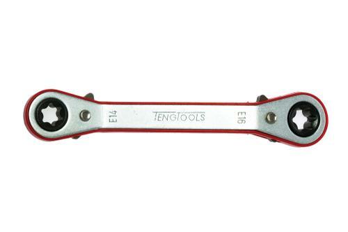 Teng E14Xe16 Rat.Offset Ring Spanner 681416E Fibre Reinforced Reversible Ratchet Wrench
18 Teeth For Extra Strength And Use In Outdoor Sites
Double Ended With 25° Offset Heads
For Use With External Tx Fastenings
Chrome Vanadium Satin Finish With Frp Body