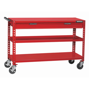 Teng Easy Go Trolley 1350Mm TR135 Mobile Trolley
A Mobile Work Trolley With Shelves And A Drawer
Two Fixed Castors And Two Swivelling Castors With Brakes
Two Shelves And A Ball Bearing Slide Drawer
Ideal For Moving Parts And Equipment Around The Work Place