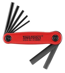 Teng Hex Key Folding 7Pc 2.5-10Mm  1476NMM1 Chrome Vanadium Steel With A Black Finish
Retractable Keys Held In A Fold Up Aluminium Holder
Designed And Manufactured To Din2936