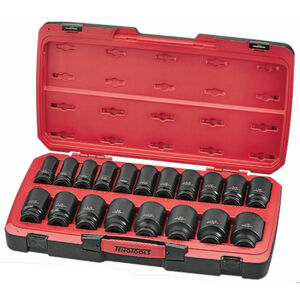 Teng Imp Socket Set 3/4In Drive Af Deep 21Pcs T9421LAF 3/4” Drive
19 Deep Imperial Sockets From 1-¾" To 1-7/8
Retaining Pin And Ring Included
Made Of Chrome Molybdenum (Cr-Mo)
For Use With Power Tools
Supplied In A Robust Blow Moulded Box
Designed And Manufactured To Din3129