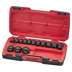 Teng Impact Socket Set 1/2In Drive Af 18Pcs T9218AF 1/2” Drive
14 Regular Imperial Sockets From 3/8” To 1-1/4”
Retaining Pins (2 Pcs) And Rings (2 Pcs) Included
Made Of Chrome Molybdenum (Cr-Mo)
For Use With Power Tools
Supplied In A Robust Blow Moulded Box
Designed And Manufactured To Din3129