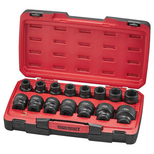 Teng Impact Socket Set 3/4In Drive Mm 17Pcs T9417 3/4” Drive
15 Regular Metric Sockets From 19 To 50 Mm
Retaining Pin And Ring Included
Made Of Chrome Molybdenum (Cr-Mo)
For Use With Power Tools
Supplied In A Robust Blow Moulded Box
Designed And Manufactured To Din3129
