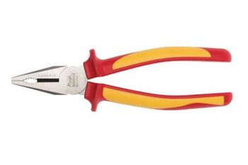 Teng Mb 7" 1000 Volt Combination Pliers MBV451-7 Approved For Live Working Up To 1,000 Volts
Integrated Protective Insulation With Two Colours To Clearly Indicate If There Is Any Damage To The Insulation
Chrome Molybdenum Steel
80° Cutting Edge Angle
Electricians Style Function
Tpr Grip For A More Secure And Comfortable Grip
Designed And Manufactured To Din5749 And Iec60900 (En60900)