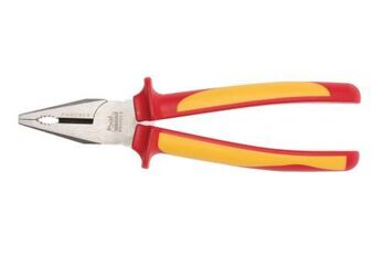 Teng Mb 8" 1000 Volt Combination Pliers MBV451-8 Approved For Live Working Up To 1,000 Volts
Integrated Protective Insulation With Two Colours To Clearly Indicate If There Is Any Damage To The Insulation
Chrome Molybdenum Steel
80° Cutting Edge Angle
Electricians Style Function
Tpr Grip For A More Secure And Comfortable Grip
Designed And Manufactured To Din5749 And Iec60900 (En60900)