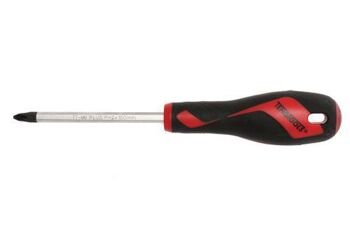 Teng Md Screwdriver Ph2 X 100Mm MD952N Tt-Mv Plus Steel Alloy For Greater Strength And Material Flexibilty
Ergonomically Designed Bi-Material Handle For Easy Use With Higher Torque And Faster Speed
Hole In The Handle For Hanging Or For Use As A T Handle For Extra Torque Or With A Fall Protection Wire If Needed
The Handle Is Moulded Around The Blade To Ensure Straightness And To Allow Larger Blade Wings Which Give A Higher Torque Capacity
Designed And Manufactured To Din Iso 8764