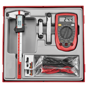 Teng Measuring Tool Set 3 Pcs TEDIMM Ideal For Machinists And Technicians
Includes A Digital 4 Function Caliper, Micrometer And A Dial Indicator Complete With A Magnetic Stand
Tools Are Held In Place Using Three Colour Pre-Cut Eva Foam
