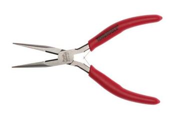 Teng Mega Bite 5" Mini Long Nose Pliers MBM461 Long Straight Jaws For Easier Access
68° Cutting Angle Angle
Cuts Up To 0.8Mm Wire
High Carbon Steel Construction
Return Spring For Easier Operation
Vinyl Grip For Easier Use In Pockets Or Tool Pouches