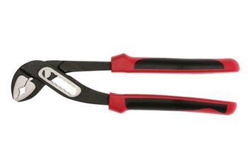 Teng Mega Bite 7" Water Pump Pliers Tpr Handles MB481-7T Simply Position The Upper Jaw Against The Work Piece And Press The Button To Close The Jaw - Quick, Simple And Time Saving
Pipe Grip With Serrated Jaws For Increased Grip
Shaped To Protect The Operators Fingers