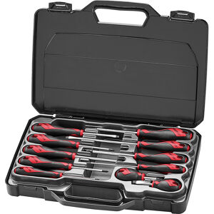 Teng Screwdriver Set 11Pcs MD911N1 Tt-Mv Plus Steel Alloy For Greater Strength And Material Flexibilty
Ergonomically Designed Bi-Material Handle For Easy Use With Higher Torque And Faster Speed
Hole In The Handle For Hanging Or For Use As A T Handle For Extra Torque Or With A Fall Protection Wire If Needed
The Handle Is Moulded Around The Blade To Ensure Straightness And To Allow Larger Blade Wings Which Give A Higher Torque Capacity
Supplied In A Full Colour Display Box With Ps Tray