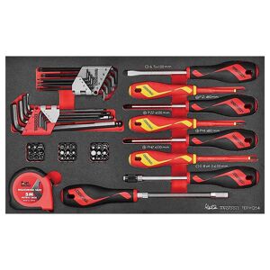Teng Screwdriver Set 54 Pieces TEFMD54 Selection Of Screwdrivers With Other General Tools
Metric Measuring Tape
Tools Are Held In Place Using Three Colour Pre-Cut Eva Foam
Designed To Fit Exactly In The Tengtools Tc-Sc Service Case