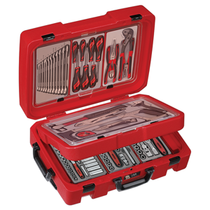 Teng Service Case Tool Set SC04 Supplied In The Unique Tengtools Tc-Sc Service Case With The Tools Supplied In 9 Tengtools Tt Trays
Hard Wearing Flight Case Style Carrying Case With A Combination Lock And Secure Catches
Complete With Fixed Castor Wheels And Retractable Handle For Easy Carrying