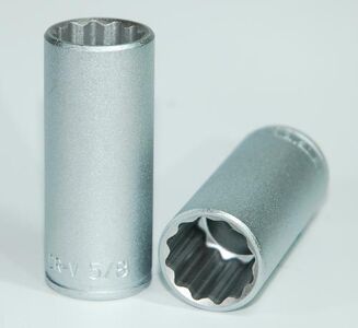 Teng Socket Deep 3/8 In Dr 12Pt 5/8 In M38022012 12 Point Single Hexagon Socket For A Better Grip
Long Sockets For Extra Reach
Chrome Vanadium
Satin Finish For A Better Grip When Handling The Socket
Ball Bearing Recess On The Female End To Grip The Ratchet
Designed And Manufactured To Din3120/3124 And Iso2725
Supplied With A Metal Socket Clip For Use With A Socket Rail