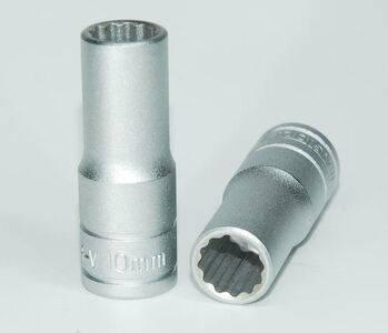 Teng Socket Deep 3/8 Inch Drive 12Pt 10 Mm M38061012 12 Point Single Hexagon Socket For A Better Grip
Long Sockets For Extra Reach
Chrome Vanadium
Satin Finish For A Better Grip When Handling The Socket
Ball Bearing Recess On The Female End To Grip The Ratchet
Designed And Manufactured To Din3120/3124 And Iso2725
Supplied With A Metal Socket Clip For Use With A Socket Rail