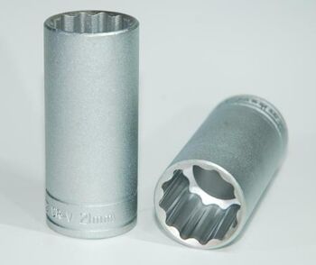 Teng Socket Deep 3/8 Inch Drive 12Pt 21 Mm M38062112 12 Point Single Hexagon Socket For A Better Grip
Long Sockets For Extra Reach
Chrome Vanadium
Satin Finish For A Better Grip When Handling The Socket
Ball Bearing Recess On The Female End To Grip The Ratchet
Designed And Manufactured To Din3120/3124 And Iso2725
Supplied With A Metal Socket Clip For Use With A Socket Rail