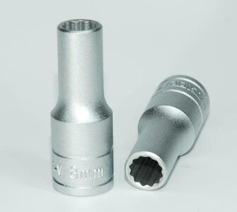 Teng Socket Deep 3/8 Inch Drive 12Pt 8 Mm M38060812 12 Point Single Hexagon Socket For A Better Grip
Long Sockets For Extra Reach
Chrome Vanadium
Satin Finish For A Better Grip When Handling The Socket
Ball Bearing Recess On The Female End To Grip The Ratchet
Designed And Manufactured To Din3120/3124 And Iso2725
Supplied With A Metal Socket Clip For Use With A Socket Rail
