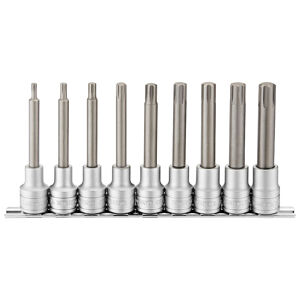 Teng Socket Set 1/2In Dr Long Tx Bit 9 Pcs M1209TX Chrome Vanadium
S2 Steel Bits Pressed Into The Socket
Satin Finish For A Better Grip When Handling The Socket
Ball Recess On The Female End To Grip The Ratchet
Designed For Use With Fastenings With A Tx Hole
Supplied On A Metal Clip Rail
 Read More