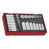 Teng Socket Set 1/4 And 3/8 In Drive 12Pt Af TTAF3212 Regular And Deep 12 Point Bi-Hexagon Sockets
Chrome Vanadium Satin Finish Sockets
Designed And Manufactured To Din3120/3124 And Iso2725