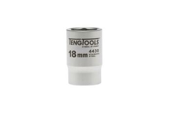 Teng Stainless Steel 1/2" Dr Socket 18Mm MS1205186 4430 Stainless Steel Making It Ideal For The Food, Medical, Aerospace And Marine Industries Or For Use In Any Acidic Environment
Satin Finish For A Better Grip When Handling The Socket
6 Point Single Hexagon Socket For A Better Grip
Ball Bearing Recess On The Female End To Grip The Ratchet
Designed And Manufactured To Din3120/3124 And Iso2725
Supplied With A Metal Socket Clip For Use With A Socket Rail
