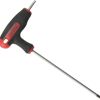 Teng T-Handle Hex Driver 2.5 X 100Mm 5105025 Ball Point End On The Long Key End Giving Access At Angles Of Up To 25°
Ideal For Use In Confined Spaces
Regular Hex End On The Short Arm Giving The Ability To Apply Higher Torque
Manufactured In Chrome Molybdenum For Extra Strength
Ergonomically Designed Bi-Material Handle For Easy Use With Higher Torque
Hole In The Handle For Hanging Or For Use With A Fall Protection Wire