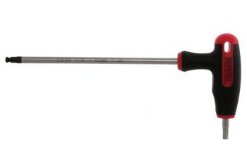 Teng T Handle Hex Driver 3/16" X 150Mm 510106 Ball Point End On The Long Key End Giving Access At Angles Of Up To 25°
Ideal For Use In Confined Spaces
Regular Hex End On The Short Arm Giving The Ability To Apply Higher Torque
Manufactured In Chrome Molybdenum For Extra Strength
Ergonomically Designed Bi-Material Handle For Easy Use With Higher Torque
Hole In The Handle For Hanging Or For Use With A Fall Protection Wire