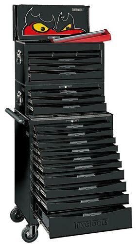 Teng Tool Box Stack System 19 Drawer Black TC819NBK A 6 Drawer Top Box (Tc806Nbk) That Can Be Personalised, A 3 Drawer Middle Box (Tc803Nbk) And A 10 Drawer Roller Cabinet (Tcw810Nbk) Combined To Create A Stack System With 19 Drawers
Each Full Width Drawer In The Top And Middle Box Is Suitable For Holding 4 Tt Trays
The Roller Cabinet Drawers Will Also Hold A Ttx Tray As Well As The 4 Tt Trays
Each Drawer Is Supplied With An Eva Drawer Mat
A Handy Lightweight Plastic And Aluminium Tote Tray Is Included
Drawers Have Ball Bearing Slides For A Smoother And More Reliable Opening And Closing Action
Use With The Tengtools Get Organised System To Build Your Ultimate Tool Kit