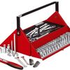 Teng Tool Kit 187 Pieces With Carrying Bo TC187 A Comprehensive Selection Of Tools For Mechanics
Supplied In The Tengtools Mega Rosso Barn Style Tool Box With Aluminium Clip Rails And Tools Storage Areas
Padlock Facility And Full Length Piano Hinges With Turned Edges For Added Safety