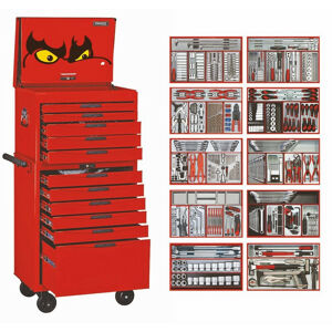 Teng Tool Kit 800 Pce 1/4, 3/8, 1/2 & 3/4In Dr Red TCMM800 Full Depth Top Box & Roller Cab With Extra Deep Drawer
1/4, 3/8, 1/2 & 3/In Dr
249 Sockets & Accessorie
46 Combination Spanners 8-32Mm
22 Screwdrivers
12 Pliers
1/2In Dr Torque Wrench
2 Breaker Bars
Ratcheting Screwdriver Kit
Ratcheting Tap & Die Set
Impact Driver Set
Puller Set
Extractor Set
Crimping Set
Nut Riveter
Pin & Hook Wrenches
Brake Service Kit
Roll Head Pry Bars
Hex Keys
2 Shifters & So Much More...