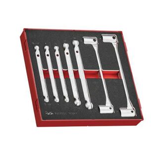 Teng Wrench Set Double Flex 7 Pieces TEDDF7 Swivel End Wrenches For Fast Pre-Tightening And Loosening
Angle At 90° For Added Torque When Applying The Final Tightening
Extra Torque For Loosening Stubborn Fastenings
Tools Are Held In Place Using Three Colour Pre-Cut Eva Foam
Designed And Manufactured To Din Standard