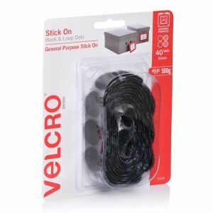 Velcro Velcro Stick On Dots, Black 22Mm Dia, [40] Sets On A Roll VEL25568 0