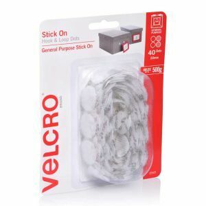 Velcro Velcro Stick On Dots, White 22Mm Dia, [40] Sets On A Roll VEL25569 0