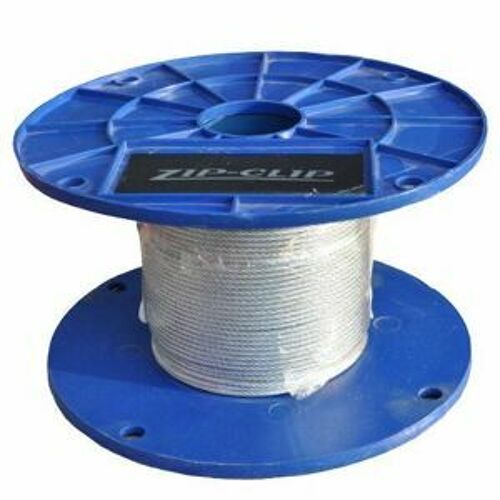Zip-Clip Zip-Clip Cable 200M Reel 316 Stainless Steel 10Kg Swl ZIPR200G/SS 0